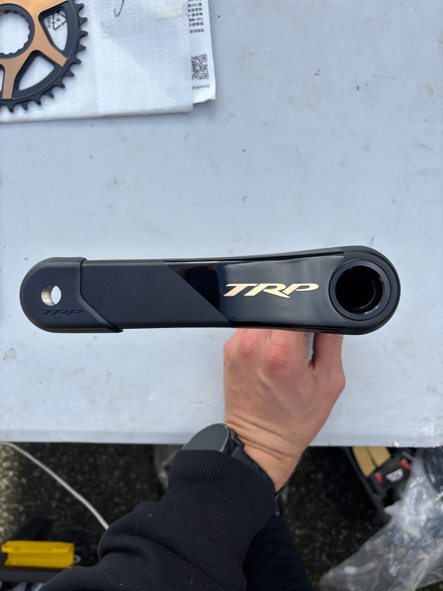 TRP Carbon Crank Arm – Driveside (Gold, NEW)